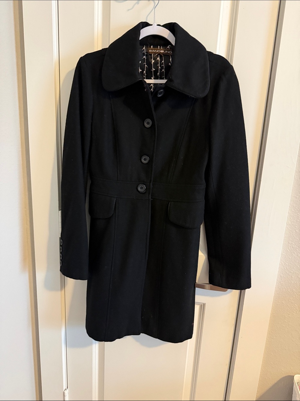 Bandolino Black Classic Wool Trench Coat